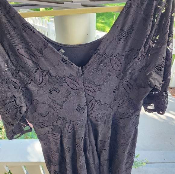 Lane Bryant Black Lace Dress 3/4 sleeves - Picture 4 of 4